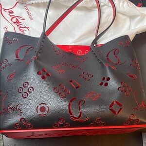 Christian Louboutin Black Tote with Red Accents